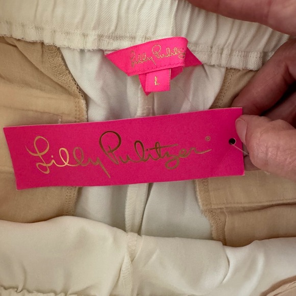 NWT $138‎ Lilly Pulitzer Women's Alaura Pull On Elastic Pants Large Ivory Resort - Picture 4 of 10